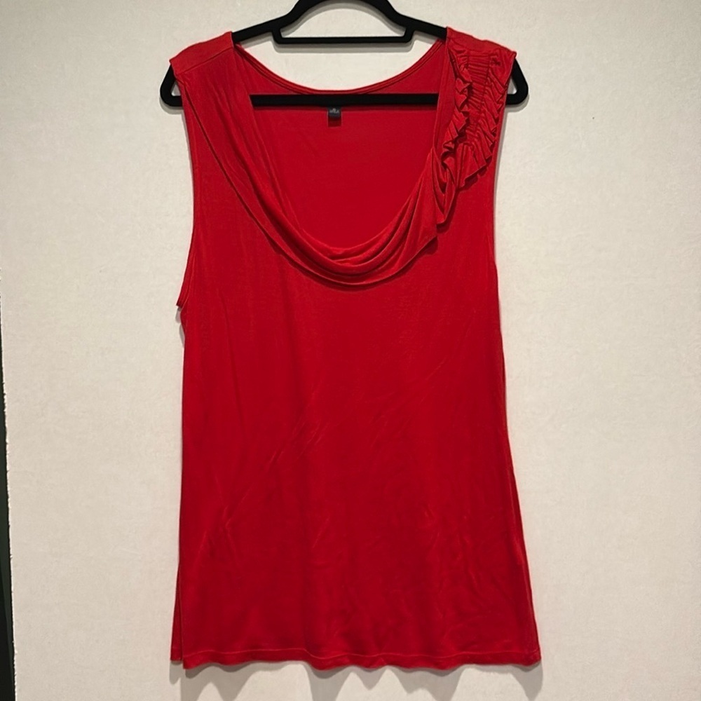 Banana Republic - women's sleeveless / tank top with ruffle.  Red. Size XL.